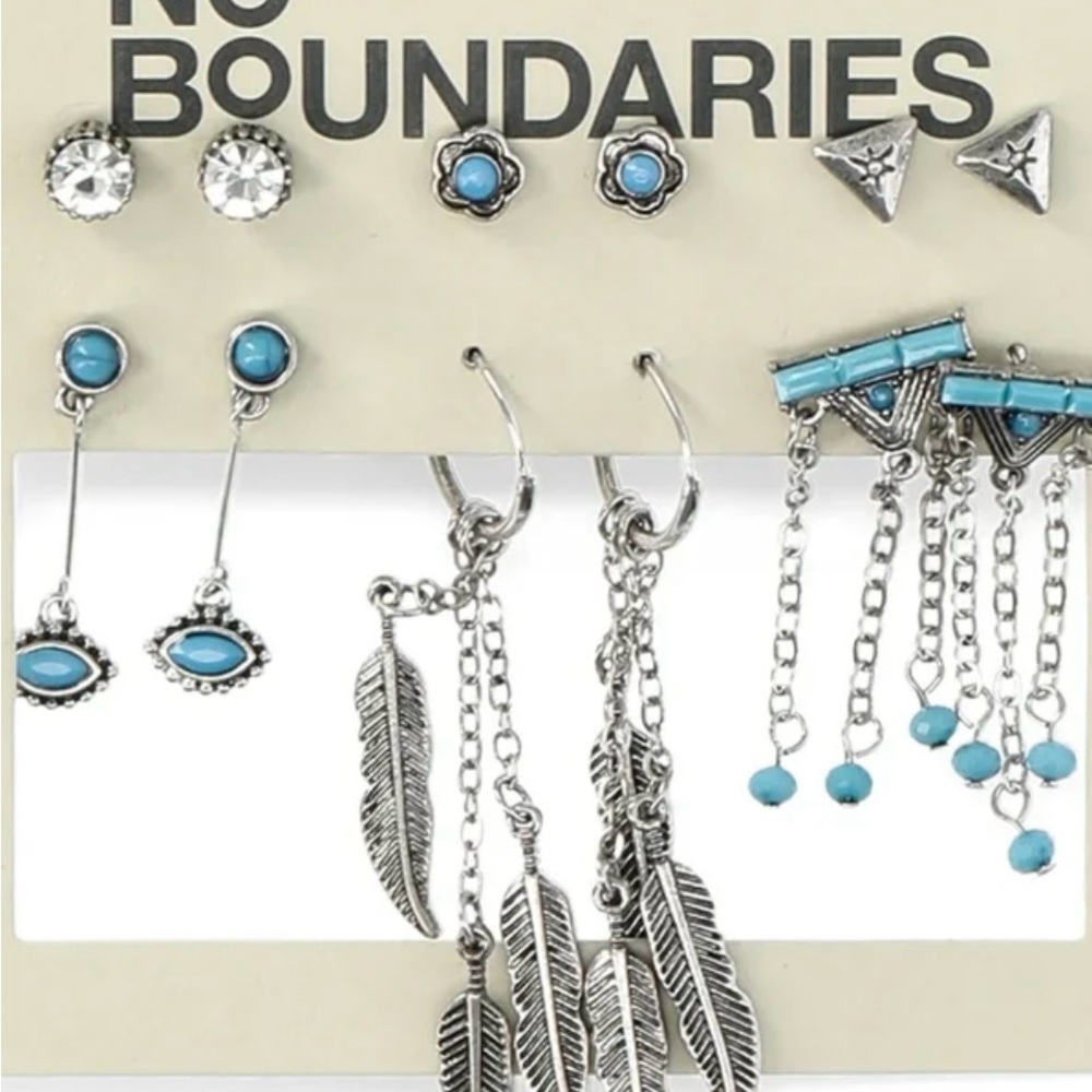 Boho Earrings NWT, No Boundaries, 6 pair - Picture 4 of 6